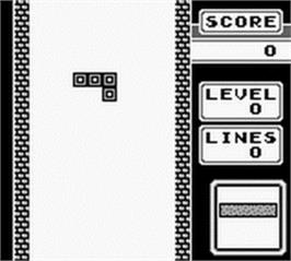 In game image of Tetris on the Nintendo Game Boy.