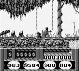 In game image of Universal Soldier on the Nintendo Game Boy.