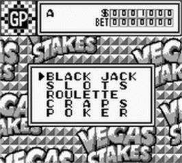 In game image of Vegas Stakes on the Nintendo Game Boy.