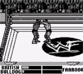 In game image of WWF War Zone on the Nintendo Game Boy.