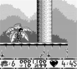In game image of Walt Disney's The Jungle Book on the Nintendo Game Boy.
