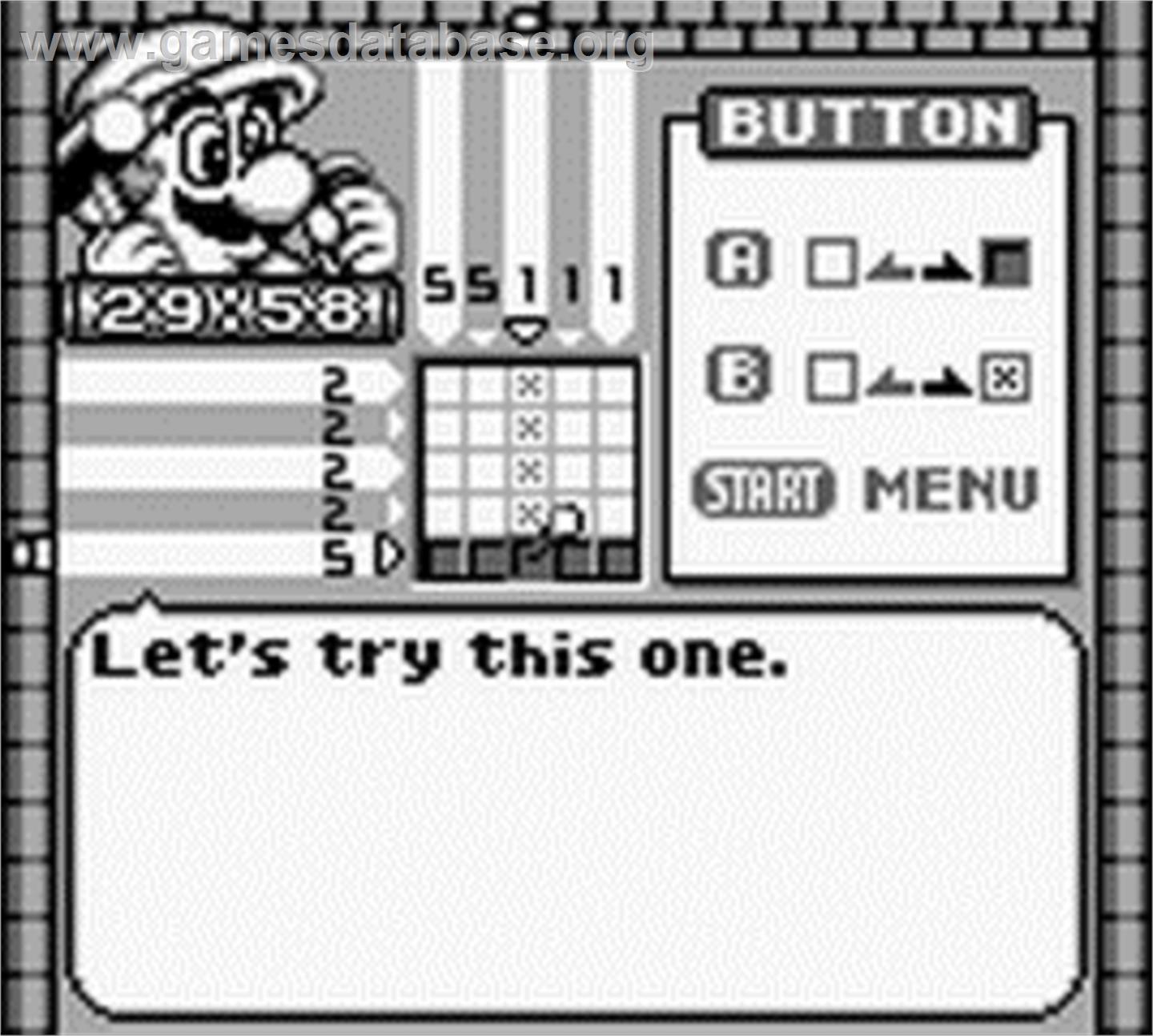 Mario's Picross - Nintendo Game Boy - Artwork - In Game