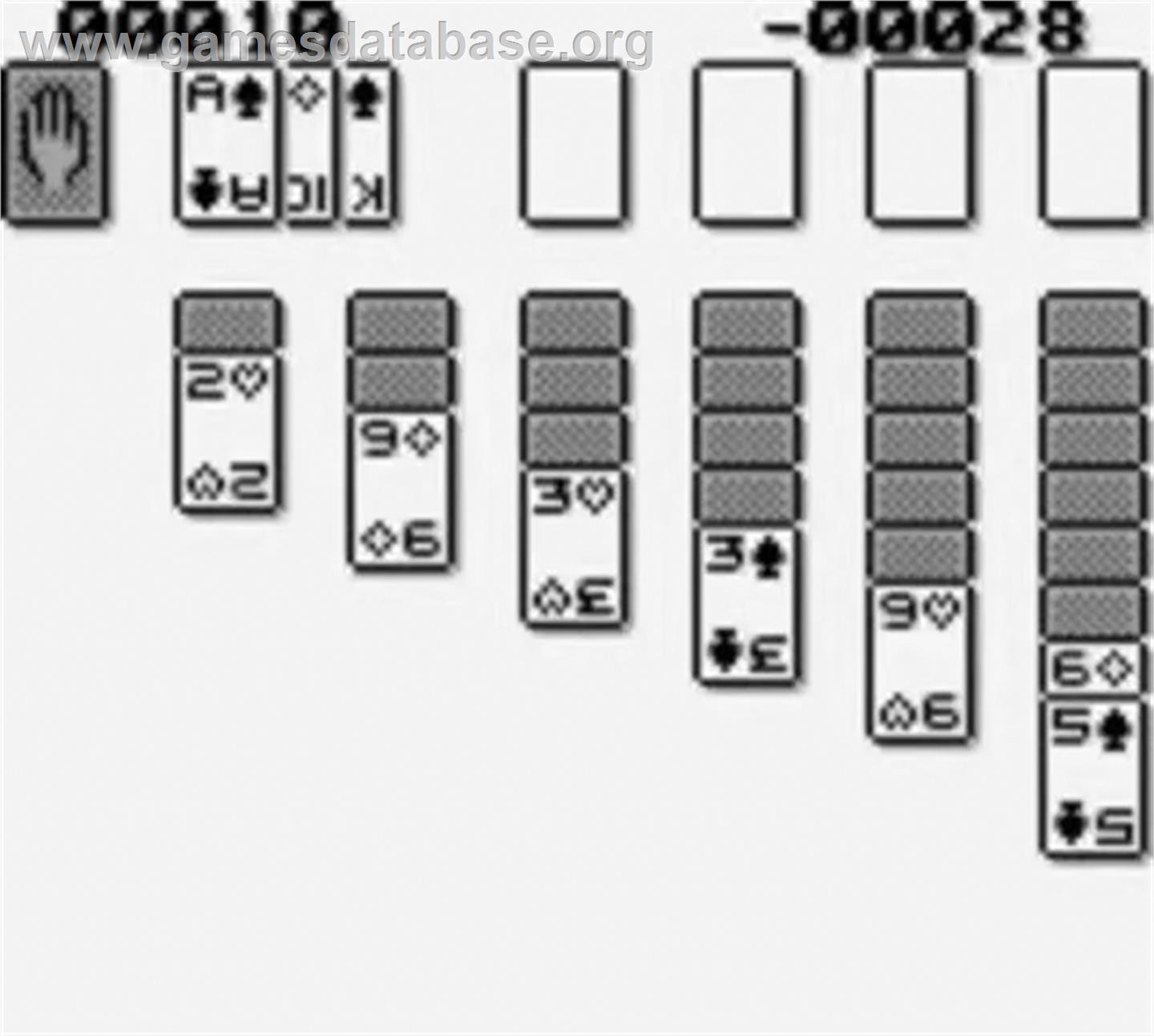 Solitaire FunPak - Nintendo Game Boy - Artwork - In Game