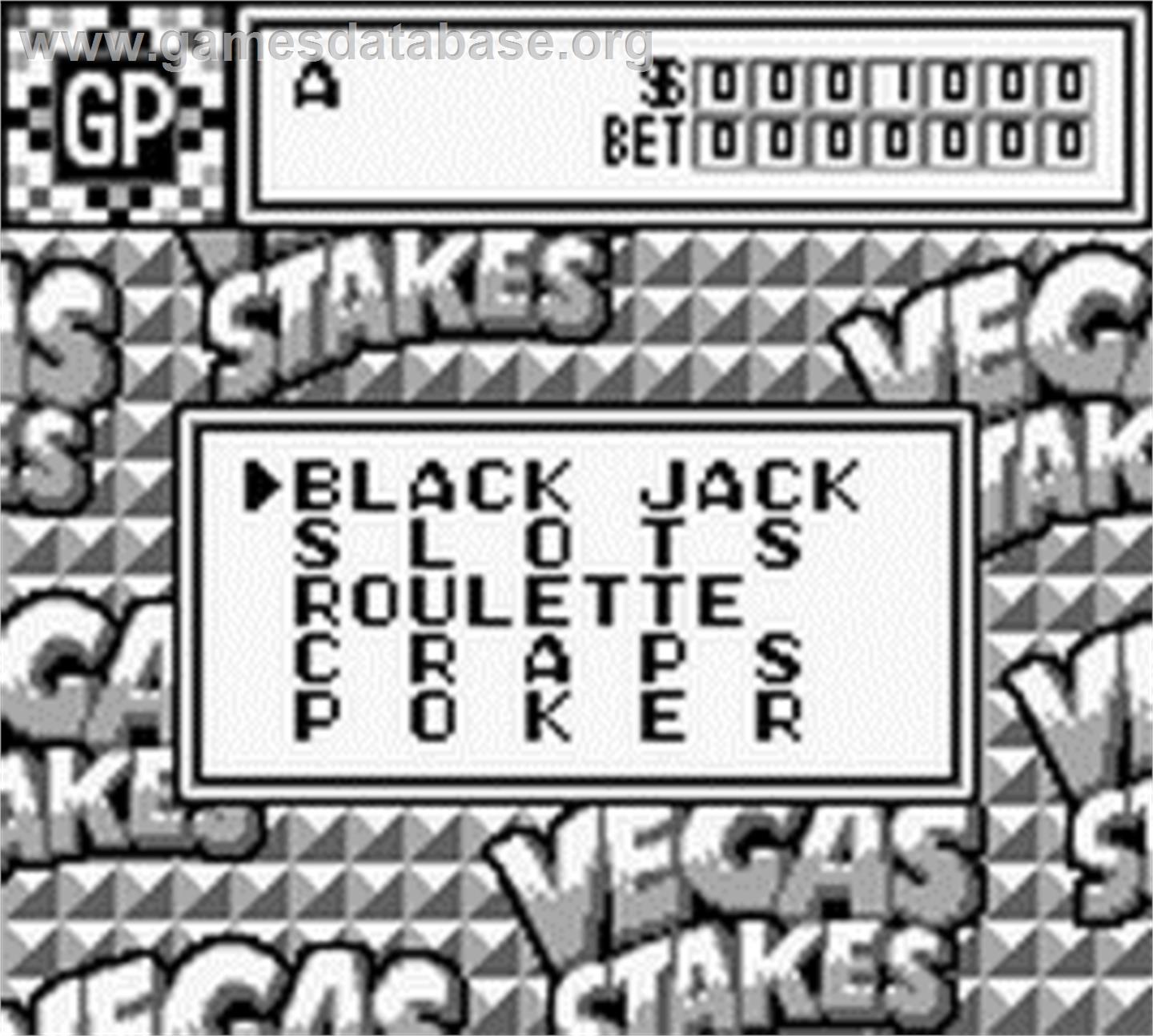 Vegas Stakes - Nintendo Game Boy - Artwork - In Game