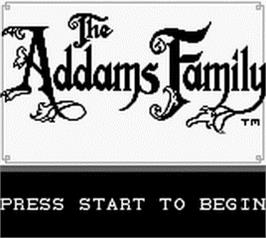 Title screen of Addams Family, The on the Nintendo Game Boy.