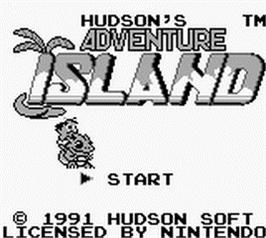 Title screen of Adventure Island on the Nintendo Game Boy.