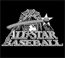 Title screen of All-Star Baseball '99 on the Nintendo Game Boy.