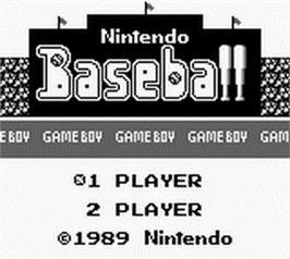 Title screen of Baseball on the Nintendo Game Boy.