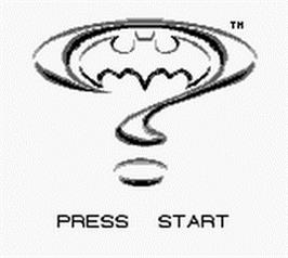 Title screen of Batman Forever on the Nintendo Game Boy.