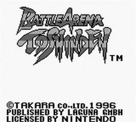 Title screen of Battle Arena Toshinden on the Nintendo Game Boy.