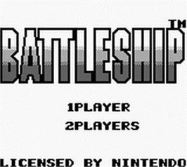 Title screen of Battleship on the Nintendo Game Boy.