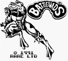 Title screen of Battletoads on the Nintendo Game Boy.