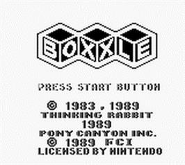 Title screen of Boxxle on the Nintendo Game Boy.