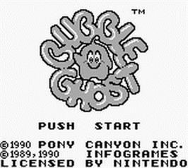 Title screen of Bubble Ghost on the Nintendo Game Boy.