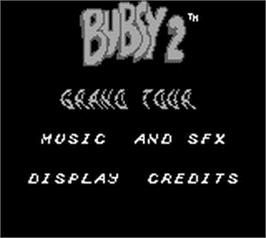 Title screen of Bubsy 2 on the Nintendo Game Boy.