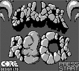 Title screen of Chuck Rock on the Nintendo Game Boy.