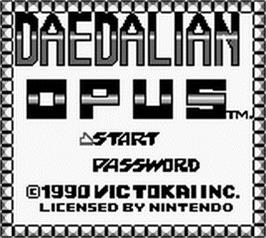 Title screen of Daedalian Opus on the Nintendo Game Boy.