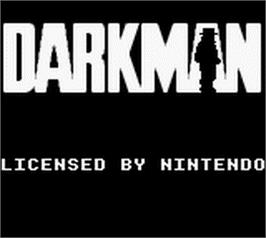 Title screen of Darkman on the Nintendo Game Boy.