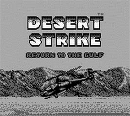 Title screen of Desert Strike: Return to the Gulf on the Nintendo Game Boy.