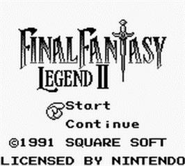 Title screen of Final Fantasy Legend 2 on the Nintendo Game Boy.