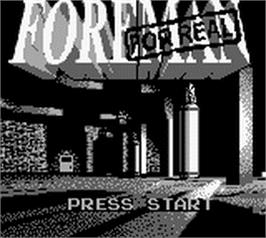 Title screen of Foreman for Real on the Nintendo Game Boy.