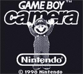 Title screen of Game Boy Camera Games on the Nintendo Game Boy.