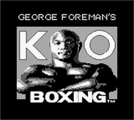 Title screen of George Foreman's KO Boxing on the Nintendo Game Boy.