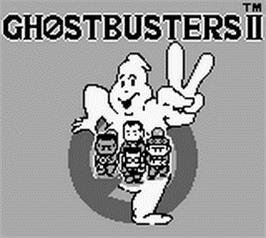 Title screen of Ghostbusters II on the Nintendo Game Boy.