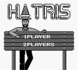 Title screen of Hatris on the Nintendo Game Boy.