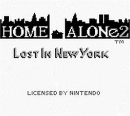 Title screen of Home Alone 2: Lost in New York on the Nintendo Game Boy.