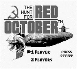 Title screen of Hunt for Red October, The on the Nintendo Game Boy.