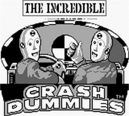 Title screen of Incredible Crash Dummies on the Nintendo Game Boy.