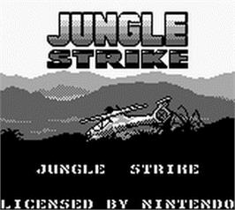 Title screen of Jungle Strike on the Nintendo Game Boy.