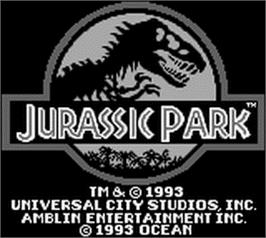 Title screen of Jurassic Park on the Nintendo Game Boy.