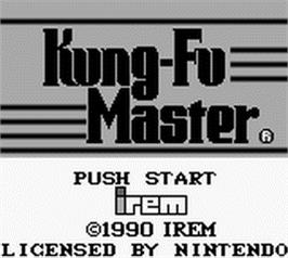 Title screen of Kung-Fu Master on the Nintendo Game Boy.