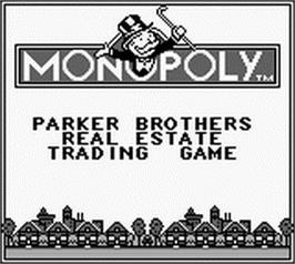 Title screen of Monopoly on the Nintendo Game Boy.