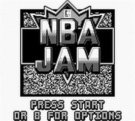Title screen of NBA Jam on the Nintendo Game Boy.