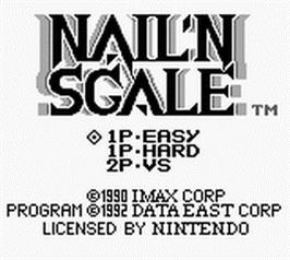 Title screen of Nail'N Scale on the Nintendo Game Boy.