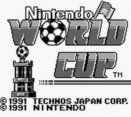 Title screen of Nintendo World Cup on the Nintendo Game Boy.