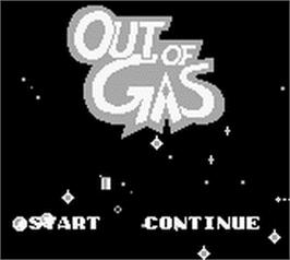Title screen of Out of Gas on the Nintendo Game Boy.