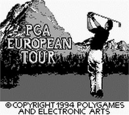 Title screen of PGA European Tour on the Nintendo Game Boy.