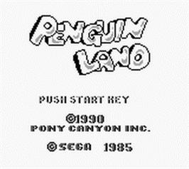 Title screen of Penguin Land on the Nintendo Game Boy.