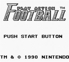Title screen of Play Action Football on the Nintendo Game Boy.
