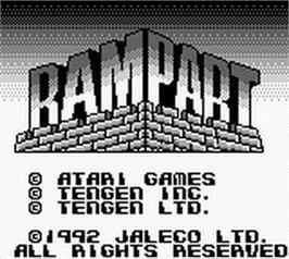 Title screen of Rampart on the Nintendo Game Boy.