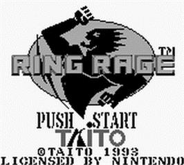 Title screen of Ring Rage on the Nintendo Game Boy.