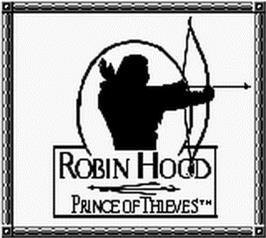 Title screen of Robin Hood: Prince of Thieves on the Nintendo Game Boy.