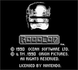 Title screen of Robocop on the Nintendo Game Boy.