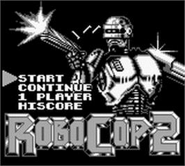 Title screen of Robocop 2 on the Nintendo Game Boy.