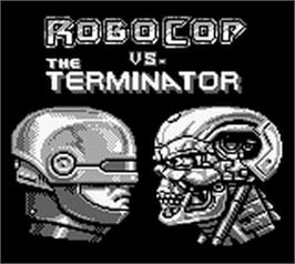 Title screen of Robocop vs. the Terminator on the Nintendo Game Boy.