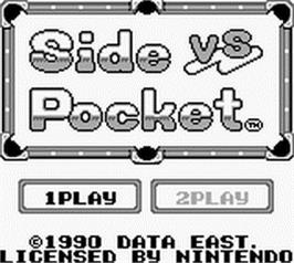 Title screen of Side Pocket on the Nintendo Game Boy.